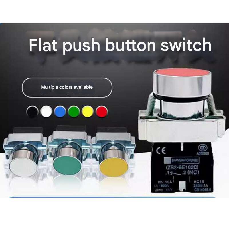 Interrupteur à bouton-poussoir XB2-BA42 BE102, contact argenté, normalement fermé, 22 mm, réinitialisation automatique, vert, haute qualité